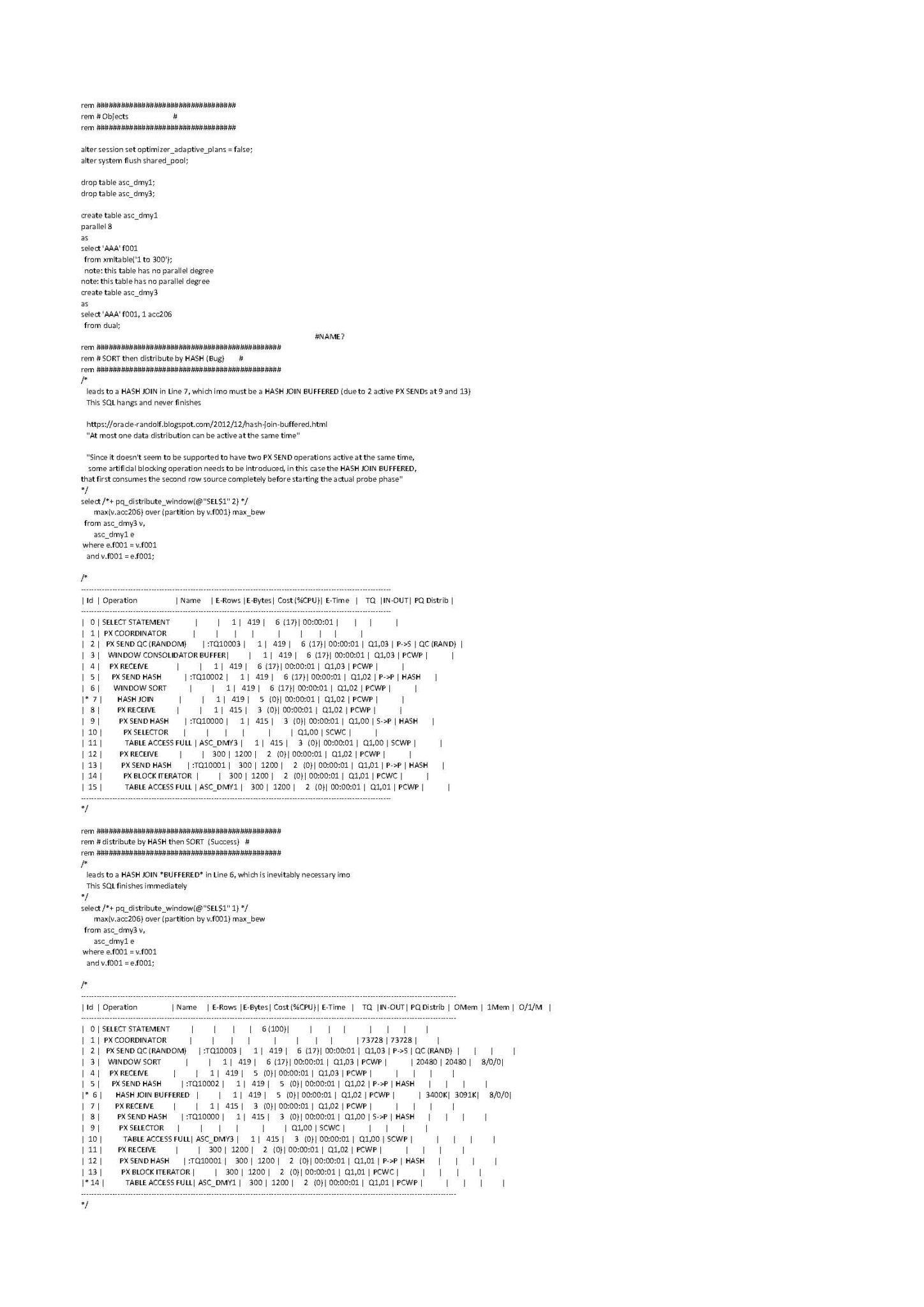 Performance Problem: Eine parallele Abfrage stellt ihre Arbeit ein 1 Code Testcase