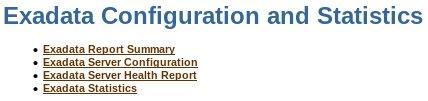 Exadate Config and statistics
