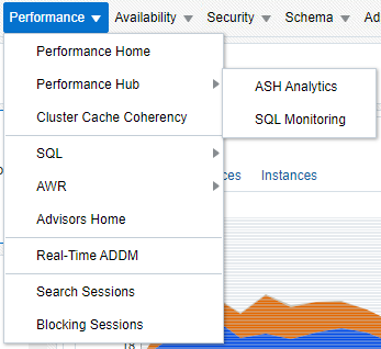 Oracle Automatic Workload Repository (AWR) – Part 1: Getting Started 9 Oracle CloudControl Performance Menu Performance Hub